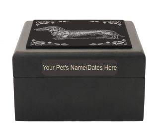 Personalized Dachshund Doxie Memorial Box Keepsake Pet Urn Custom Engraved