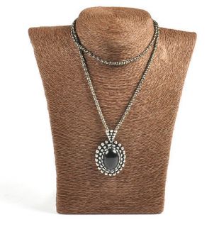 Handmade 8 5" Tall Jewelry Organic Straw Necklace Pendent Display Holder Rack