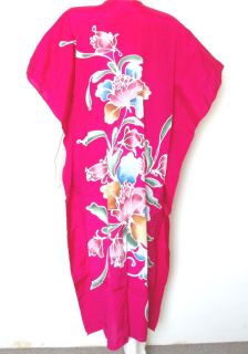 Floral Batik Batwing Kaftan Caftan Abaya Tunic Hippie Gypsy Maxi Dress 3X 4X