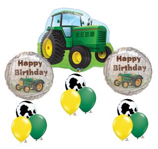 John Deere Farm Toy Tractor Cow Happy Birthday Party Supply Balloon Mylar Set