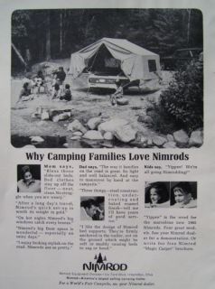 1965 Nimrod Pop Up Tent camper Camping Trailer Ad