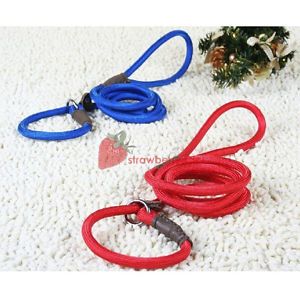 Nylon Adjustable Pet Collar Dog Pet Rope Slip Training Leash Traction Rope