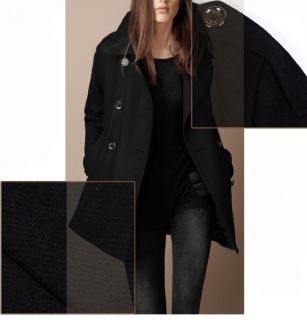Fashion Women Slim Wool Trench Warm Coat Double Breasted Jacket Outwear