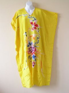 Floral Batik Batwing Kaftan Caftan Abaya Tunic Hippie Gypsy Maxi Dress 3X 4X