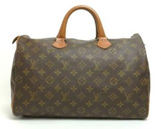 Authentic Louis Vuitton Monogram Speedy Brown Color Leather Hand Bag Purse U s A