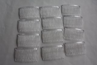Pack of 12 Clear Plastic Hair Combs Side Combs Bridal