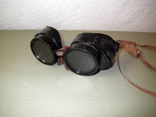 Vintage WWII Era Welding Steampunk Goggles Glasses Industrial