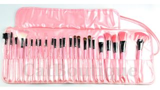 Premium Makeup Brush Set Professional Eyebrow Shadow Cosmetic 24pc Bag Case Kit