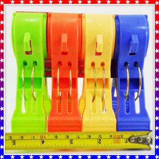 Big 5" Heavy Duty Long Plastic Spring Clamps Clothes Pins Hanging Pegs Clips