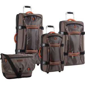 Timberland Twin Mountain Cocoa 4 Piece Duffle Luggage Set $1240 Value New
