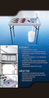 Palm Springs Folding Portable Fish Fillet Cleaning Hunting Table with Sink