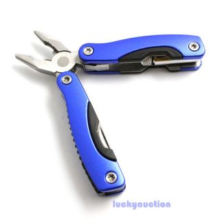 Stainless Steel Multi Function Micro Tool Knife Saw Plier Screwdriver LED