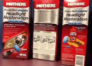 3 New Mothers 07250 Powerball Headlight Restoration Kit Cleaning
