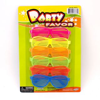 New 6pc Shutter Shades Hip Hop Glasses Multiple Colors Party Favors 80s Novelty