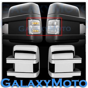 08 13 Super Duty Side Turn Lights LED Clear Lens Replacement Chrome Mirror Cover