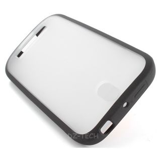 Black Clear Hard Gel Hybrid TPU Candy Case Cover HTC One SV LTE Boost Cricket