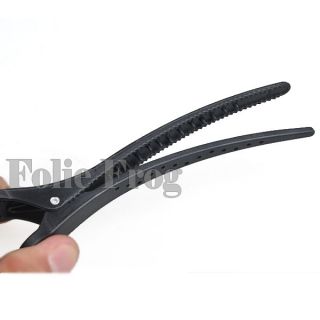 6pcs Black Matte Hairdressing Section Hair Clip Grip Salon Clamps L Size