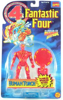 1995 Toy Biz Marvel Fantastic Four Human Torch Flame on Sparking Action Figure