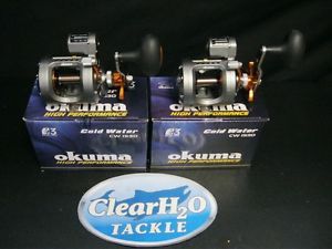 2 Pack Okuma Cold Water CW 153D Line Counter Level Wind Star Drag Trolling Reels