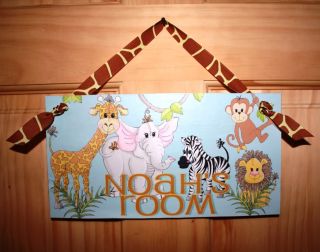 5 Jungle Animals Baby Nursery Kids Bedroom 8x10" Art