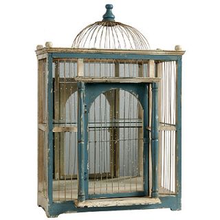 Decorative Bird Cage w Mirror Wall Decor 26 5"H 32126