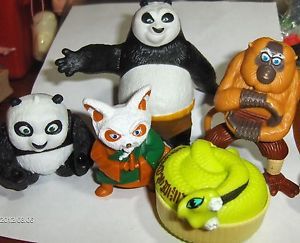 McDonalds Toy Kung Fu Panda Movie Action Figure Lot Po ASP Shifu 5 Cake Toppers
