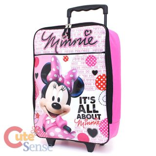 Disney Minnie Mouse Rolling Luggage Suite Case Travel Bag Padded Case 16"