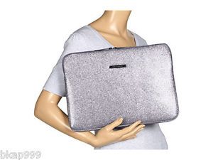 Juicy Couture 15" Laptop Computer Sleeve Zip Case Silver Glitter Retail $78
