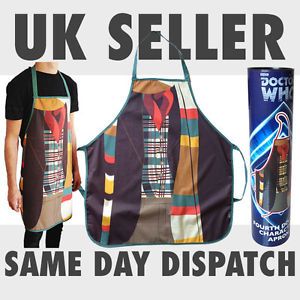 New Doctor Who Tom Baker Character Apron 4th Dr Cooking Officially Licensed