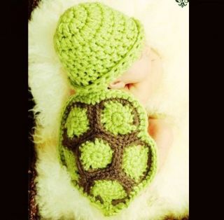 Cute Lovely Baby Infant Turtle Crochet Costume Photo Photography Prop Clothes Jr