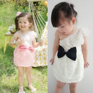 Baby Girls Stereoscopic Flower Party Tutu Dress One Piece Skirts Bowknot Costume