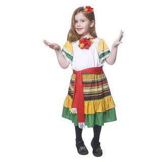 Dress Up America Red Yellow Green Mexican Costume Toddler Girls 2T 14