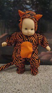 Halloween Tiger Costume for 15" Doll Clothes Bitty Baby