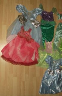 Large Lot Girls Disney Princess Dress Up Costume Lot Sz 4 6X Fairies Cinderella
