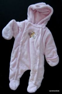 Pink Pooh Baby Girl Snowsuit Soft Plush 6 Months 6M Winter Disney