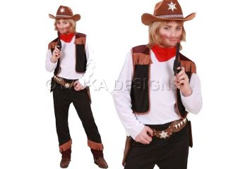 Boys Wild West Cowboy Rodeo Fancy Dress Up Costume