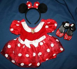 Baby 6 12  Minnie Mouse Dress Ears Shoes 5 6 Complete Costume Lot