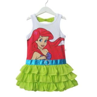 The Little Mermaid Ariel Top Dress Kid Girls Fancy Party Costume Layered Tutu 4T