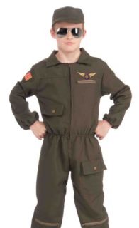 Kids Fighter Jet Pilot Military Uniform Halloween Costume