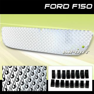 1999 2003 Ford F150 Chrome Mesh Style Flames Pattern Front Grille Insert Replace