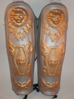Roman Soldier Leg Armour Armor Warrior Shin Guards Gold Silver Lion Costume