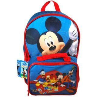 Disney Clubhouse Mickey Mouse Kids School 16" Backpack w Insulated Lunch Bag New