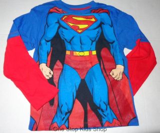 Batman or Superman Boys 2T 3T 4T 4 5 6 7 Costume Shirt Tee Top Super Hero