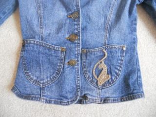 Baby Phat Girls Denim Jean Jacket Long Sleeve Small Blue S