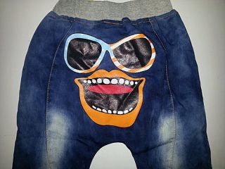 Cartoon Pants Kids Boys Girls Baby Jeans Cowboy Blue Trousers Party Costume 3 8Y