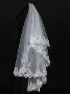 Beautiful Bridesmaid Bridal Wedding Party Veil Veil w Lace Applique Edge Style