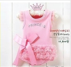 2013 Hot Kid Baby Girl Princess Romper Pink Dress Costume Clothes Outfit 6 12M