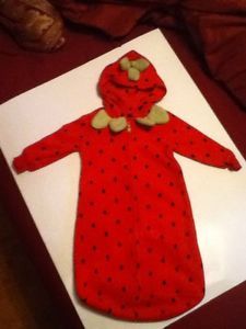 Strawberry Infant Newborn Baby Girls Halloween Costume Dress Up Hooded Bunting