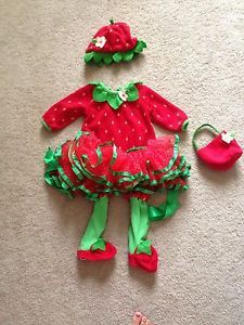 Baby Girl Strawberry Shortcake Costume Halloween 12 Month Super Cute Retail $60