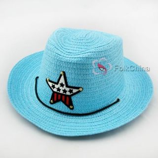 Lovely Kids Boys Girls Children Straw Western Cowboy Sun Hat Cap Costume